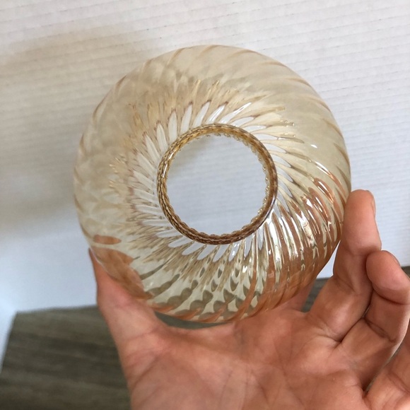 Optic Swirl Amber Glass Lamp Shade - Picture 5 of 9